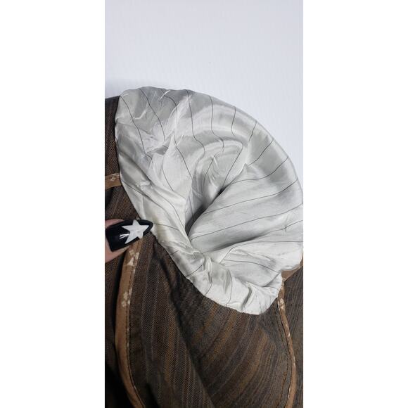 Max Mara Weekend Blazer 8 Striped Y2K Stretch Cotton Brown 3 Button Career - Picture 9 of 12